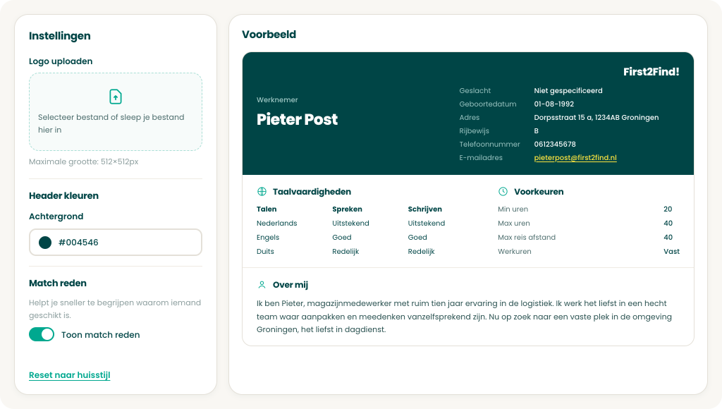 CV converter van First2Find
